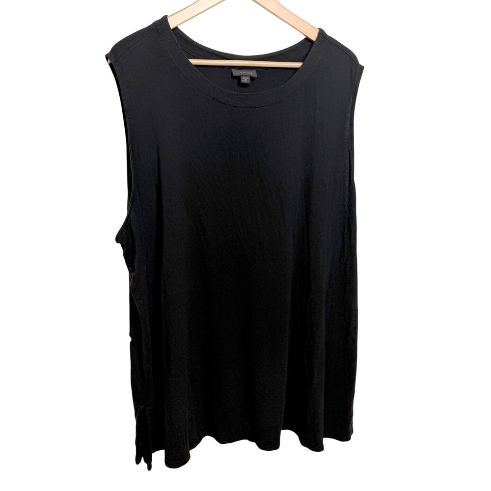 J. Jill Women Wearever Tank Top 4X Black Sleeveless Knit Tunic Layering Basic